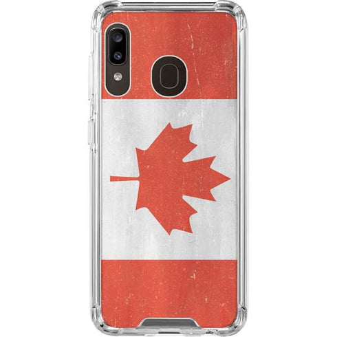Canada Flag Distressed Galaxy A30 Clear Case